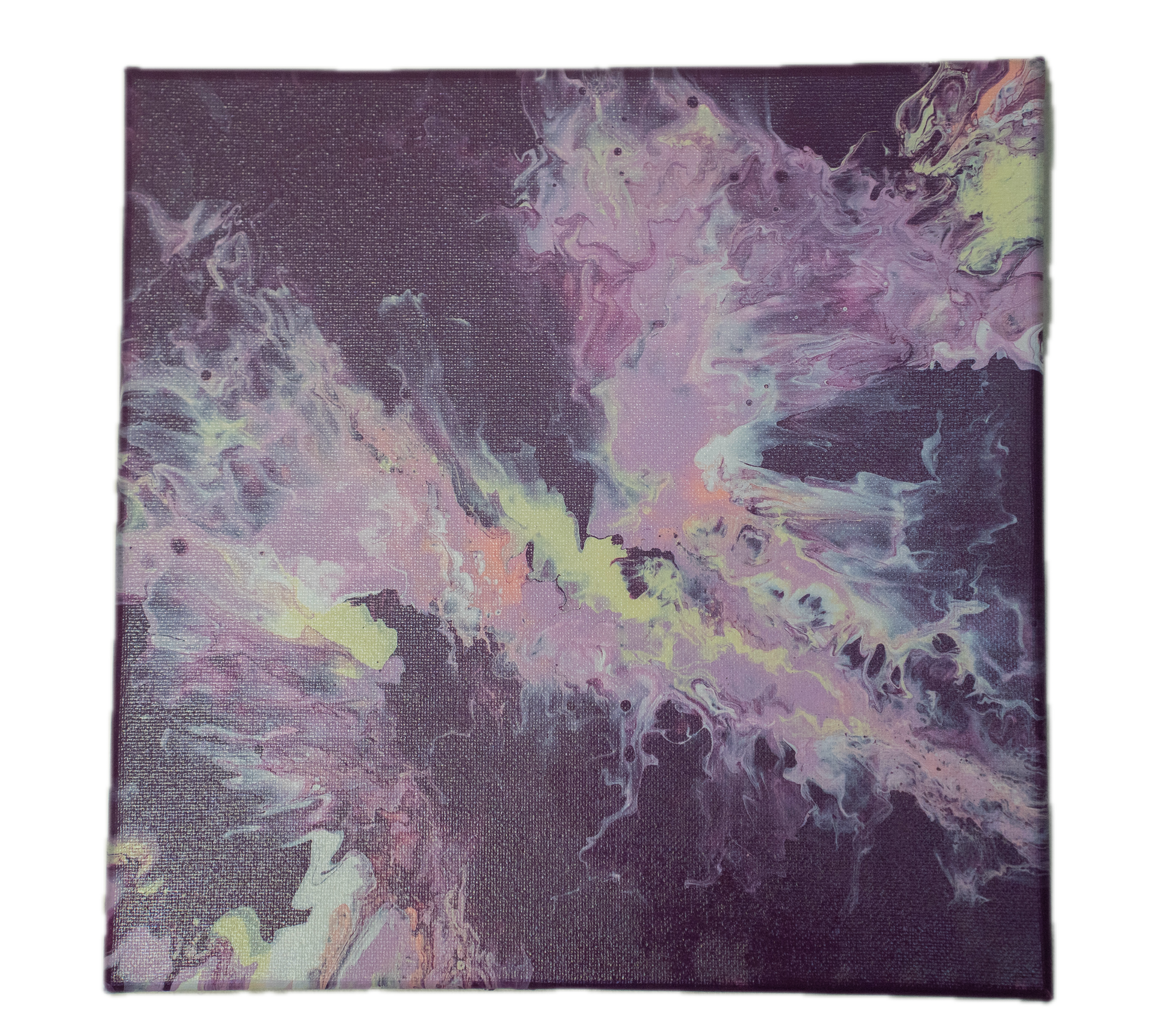 Ivory Pulse: Handmade Acrylic Artwork  Canvas: 10”x10”