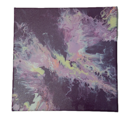 Ivory Pulse: Handmade Acrylic Artwork  Canvas: 10”x10”