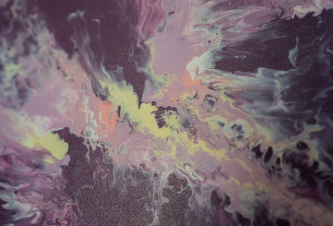 Ivory Pulse: Handmade Acrylic Artwork  Canvas: 10”x10”