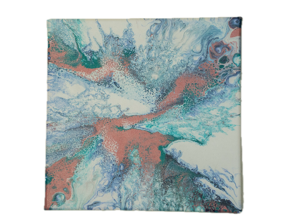 Lifted Flame: Handmade Acrylic Artwork  Canvas: 10”x10”