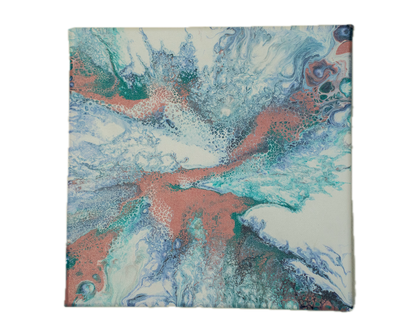 Lifted Flame: Handmade Acrylic Artwork  Canvas: 10”x10”