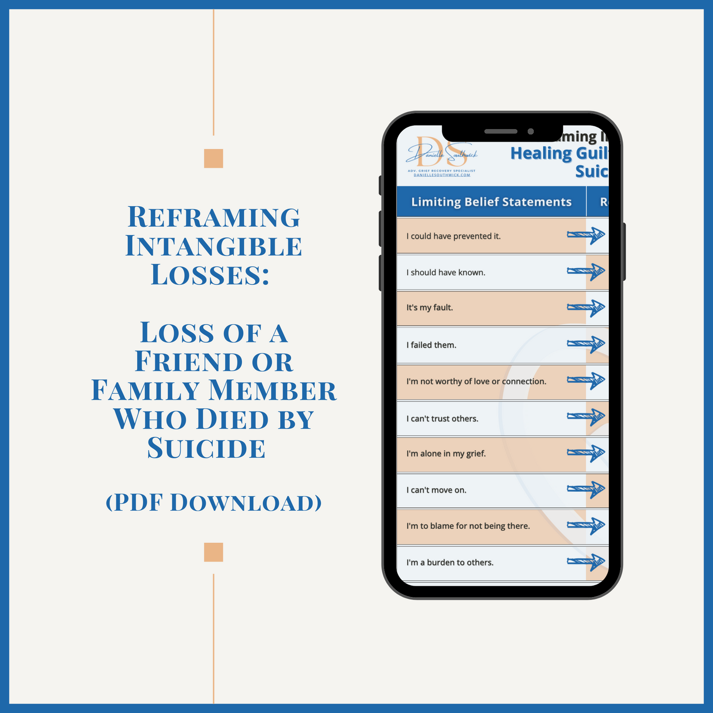 Reframing Intangible Losses: Loss of a Friend or Family Member Who Died by Suicide – Quick Guide (PDF Download)