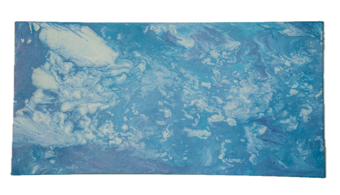 Low Tide Memory: Handmade Acrylic Artwork  Canvas: 24”x12”