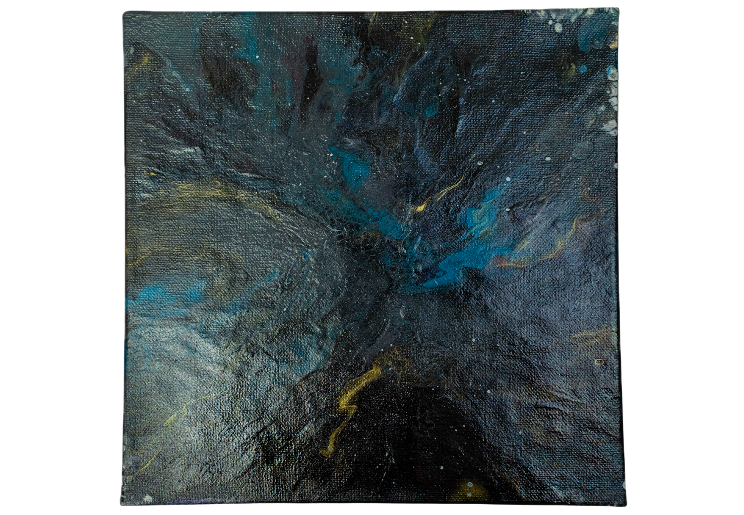 Midnight Depths: Handmade Acrylic Artwork  Canvas: 10”x10”