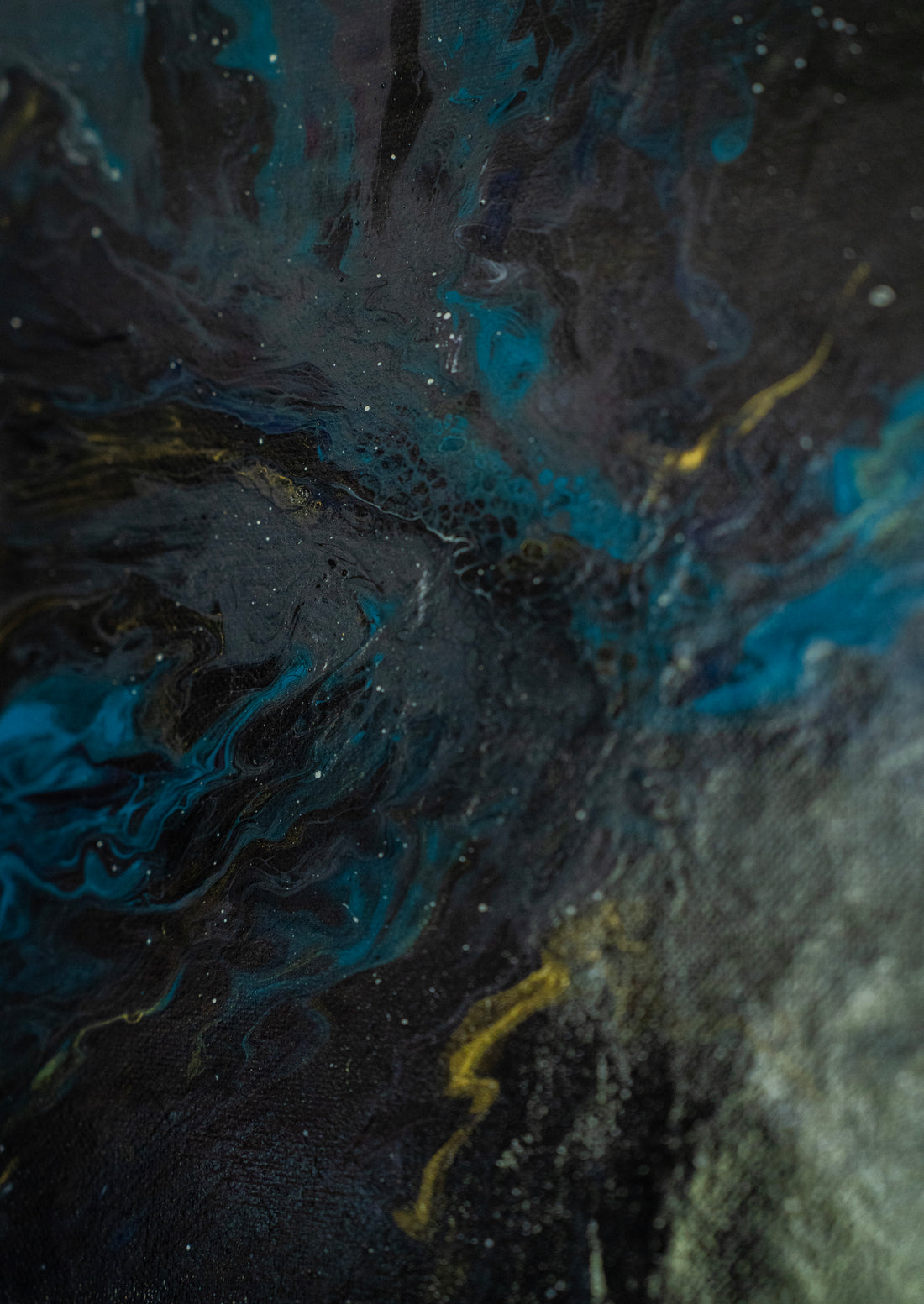 Midnight Depths: Handmade Acrylic Artwork  Canvas: 10”x10”