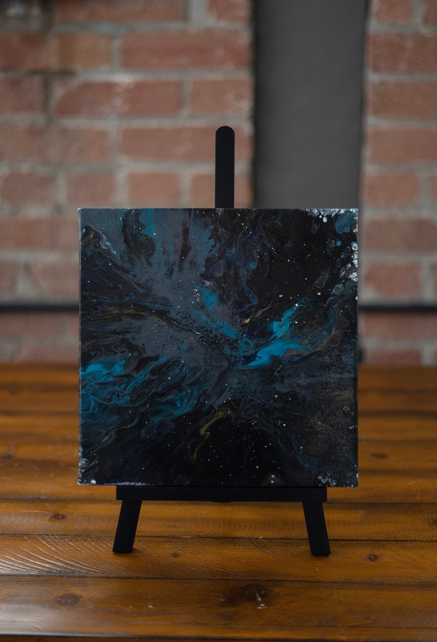 Midnight Depths: Hand Made Acrylic Artwork 10” by 10” Canvas