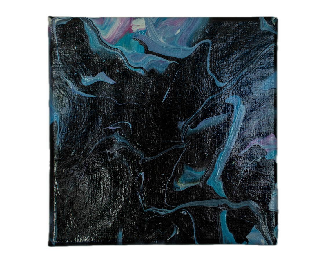 Nebula Dreams: Handmade Acrylic Artwork Canvas: 8”x8”