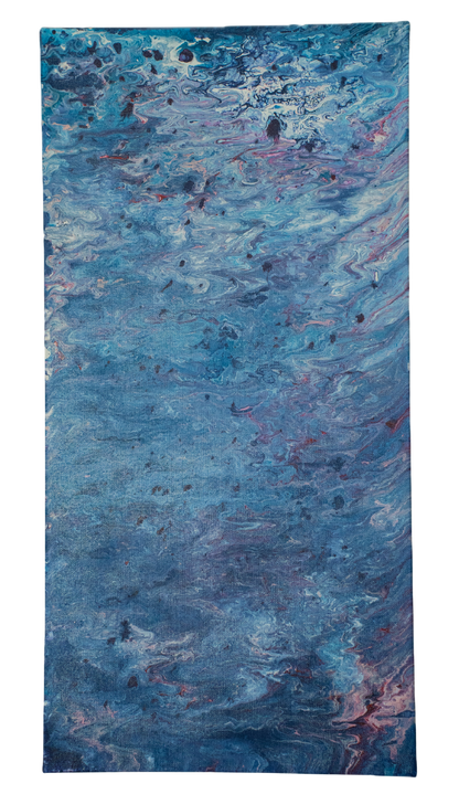 Night Bloom: Handmade Acrylic Artwork  Canvas: 24”x12”