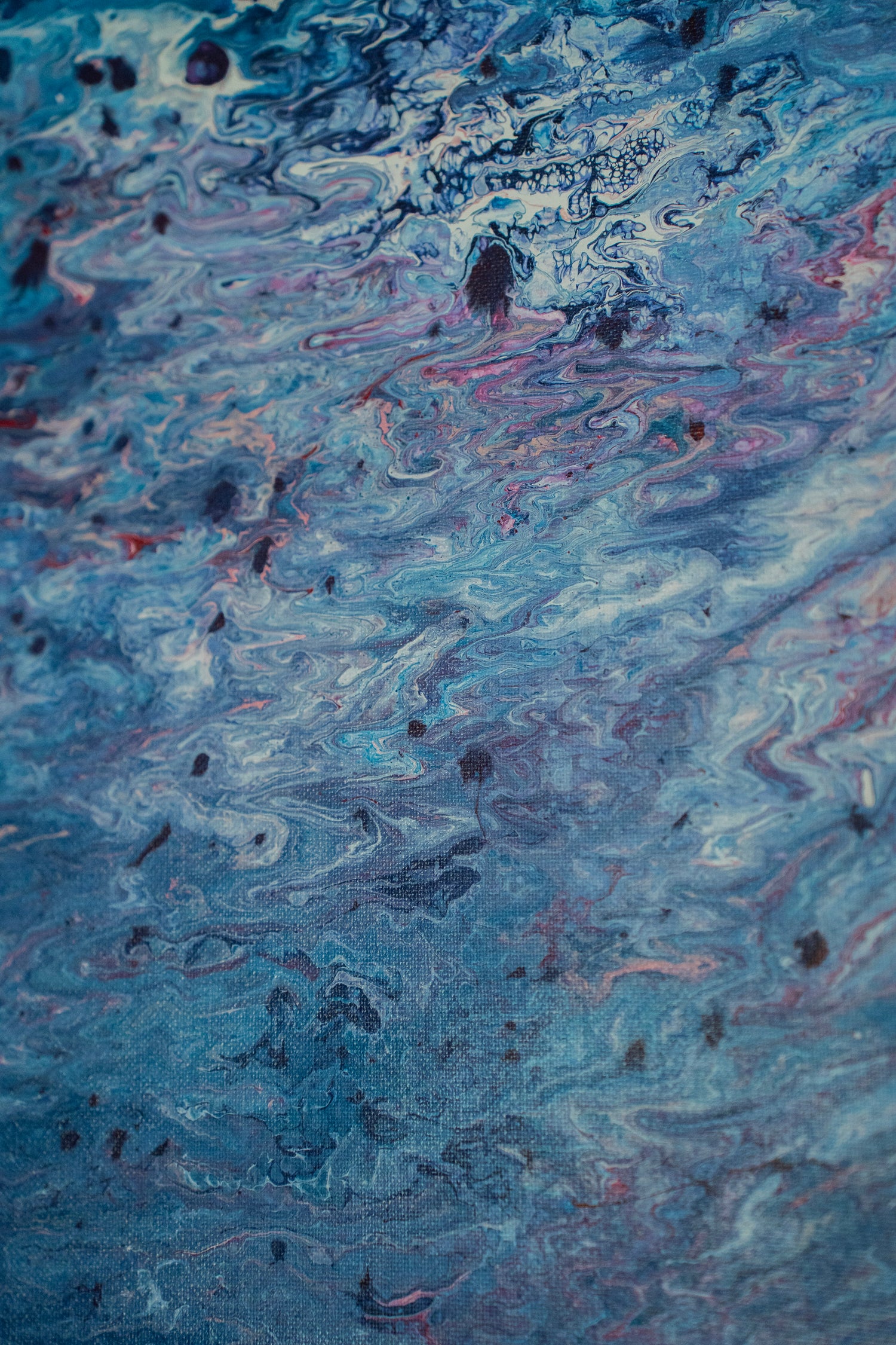 Night Bloom: Handmade Acrylic Artwork  Canvas: 24”x12”