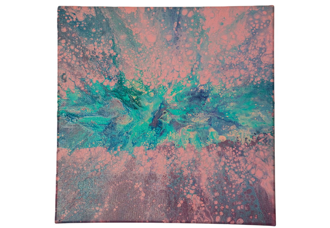 Nine Minutes: Handmade Acrylic Artwork  Canvas: 14”x14”