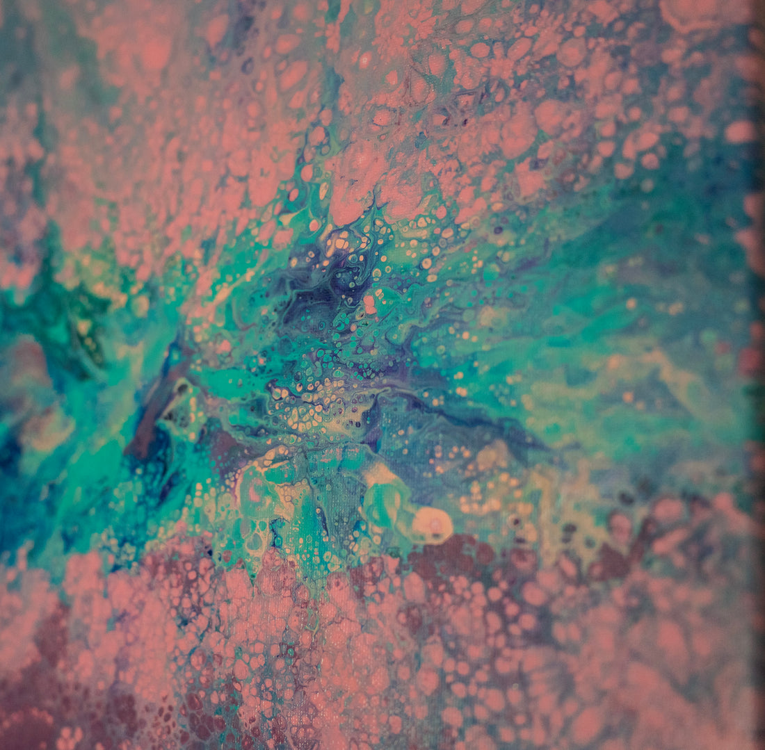 Nine Minutes: Handmade Acrylic Artwork  Canvas: 14”x14”