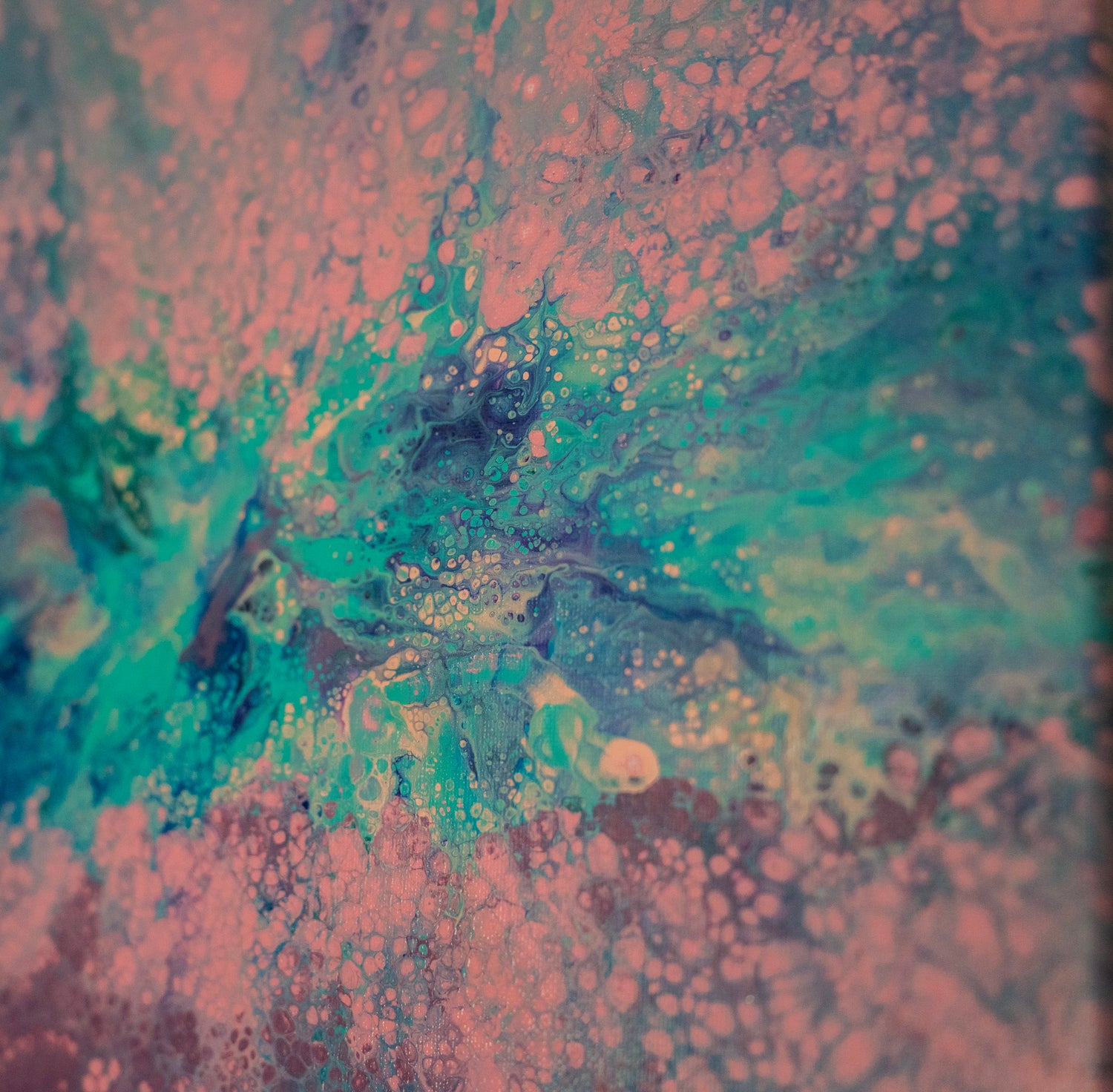 Nine Minutes: Handmade Acrylic Artwork  Canvas: 14”x14”