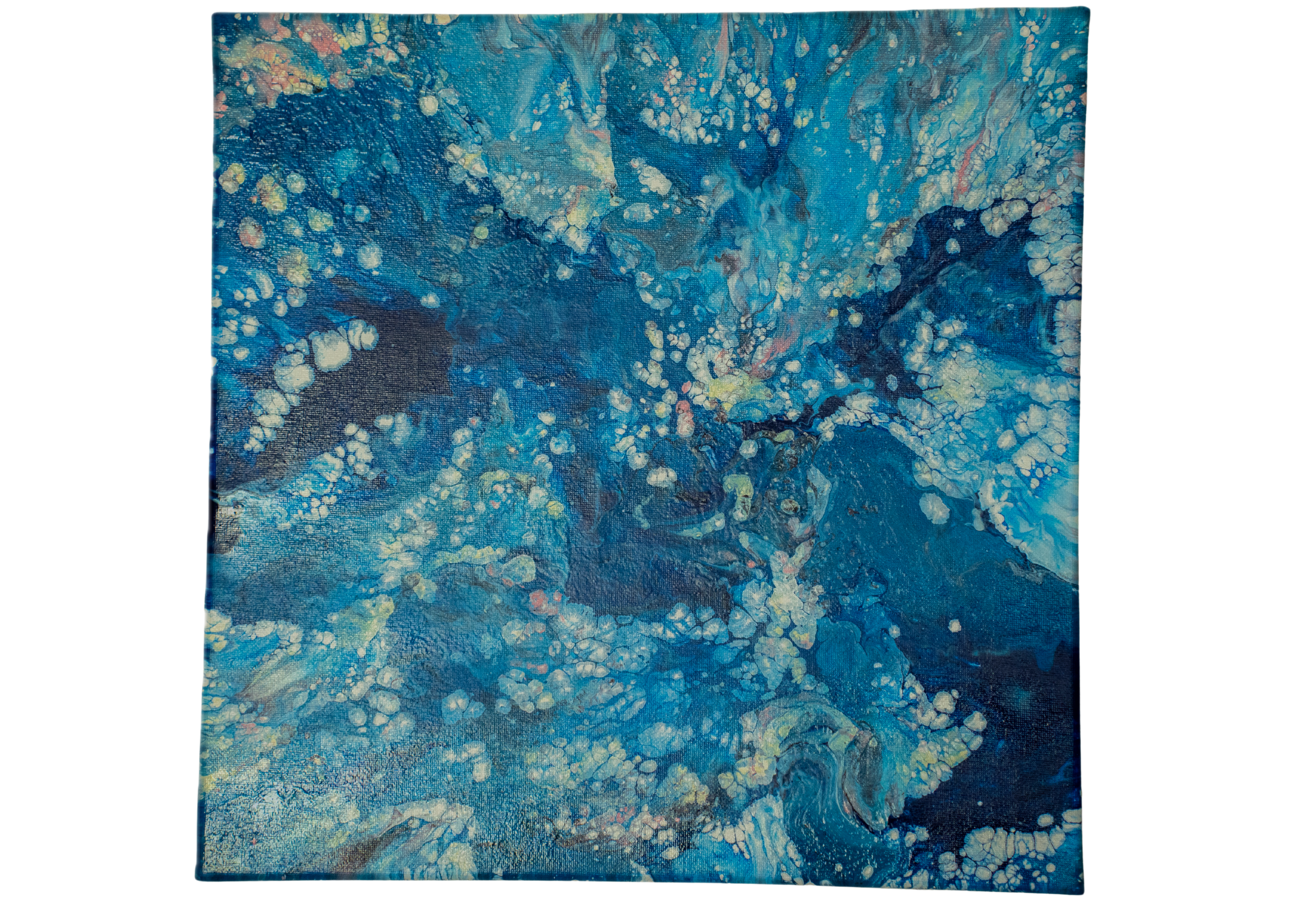 Ocean Hop: Handmade Acrylic Artwork  Canvas: 14”x14”