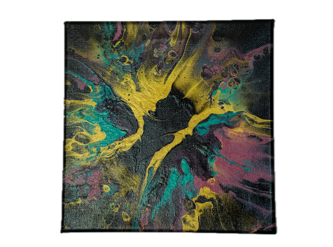 Radiant Breakthrough: Handmade Acrylic Artwork  Canvas: 8”x8”