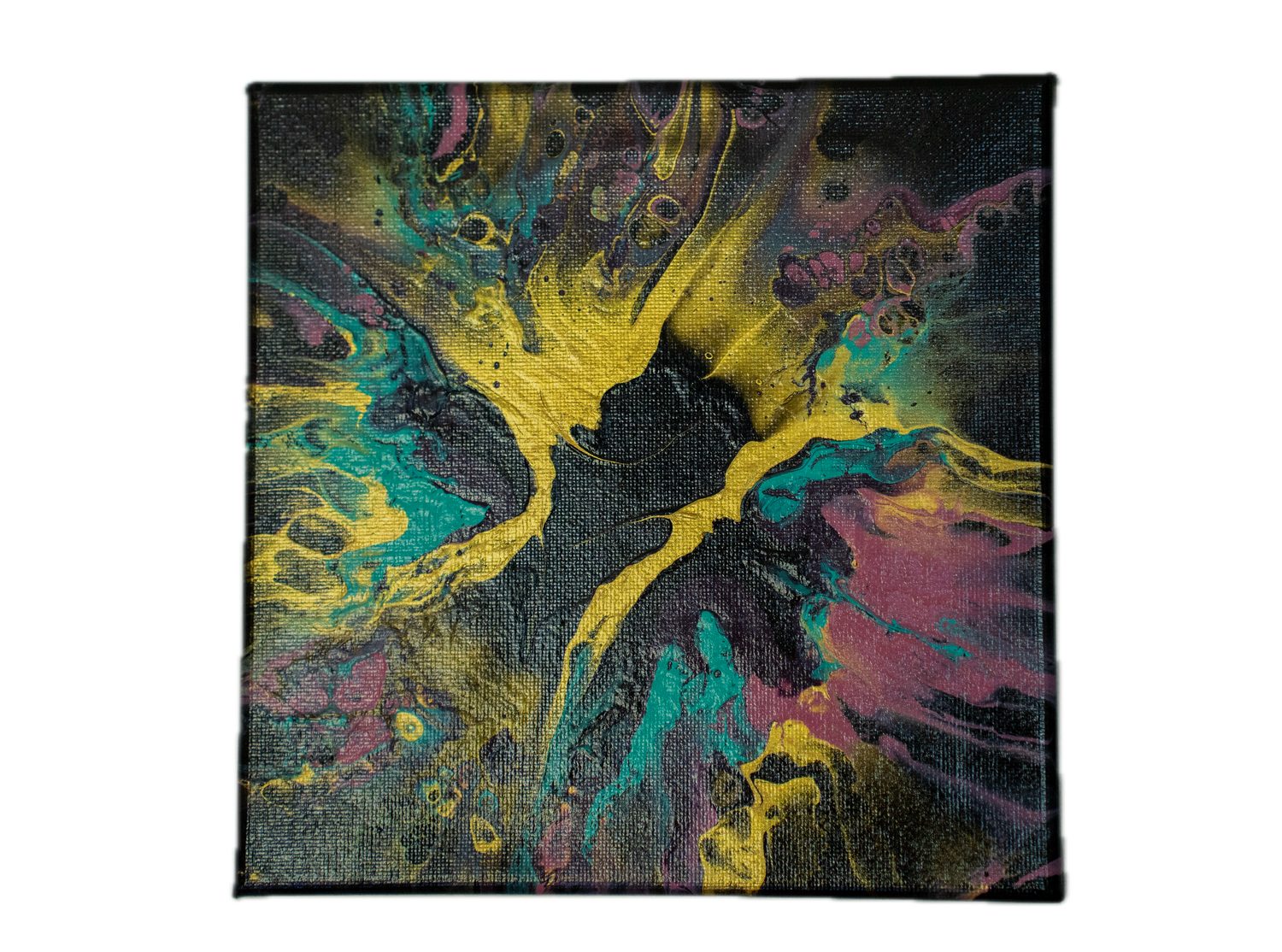 Radiant Breakthrough: Handmade Acrylic Artwork  Canvas: 8”x8”