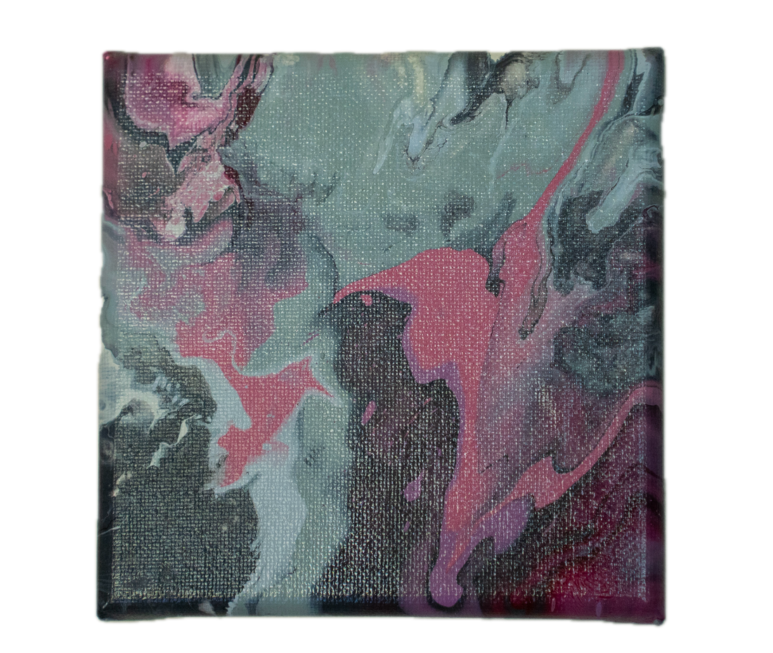 Rising Embers: Handmade Acrylic Artwork Canvas: 5”x5”
