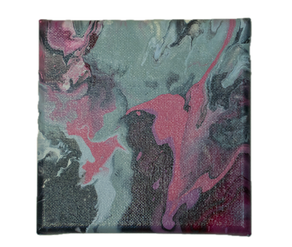 Rising Embers: Handmade Acrylic Artwork Canvas: 5”x5”