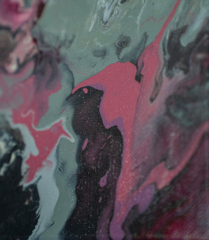 Rising Embers: Handmade Acrylic Artwork Canvas: 5”x5”