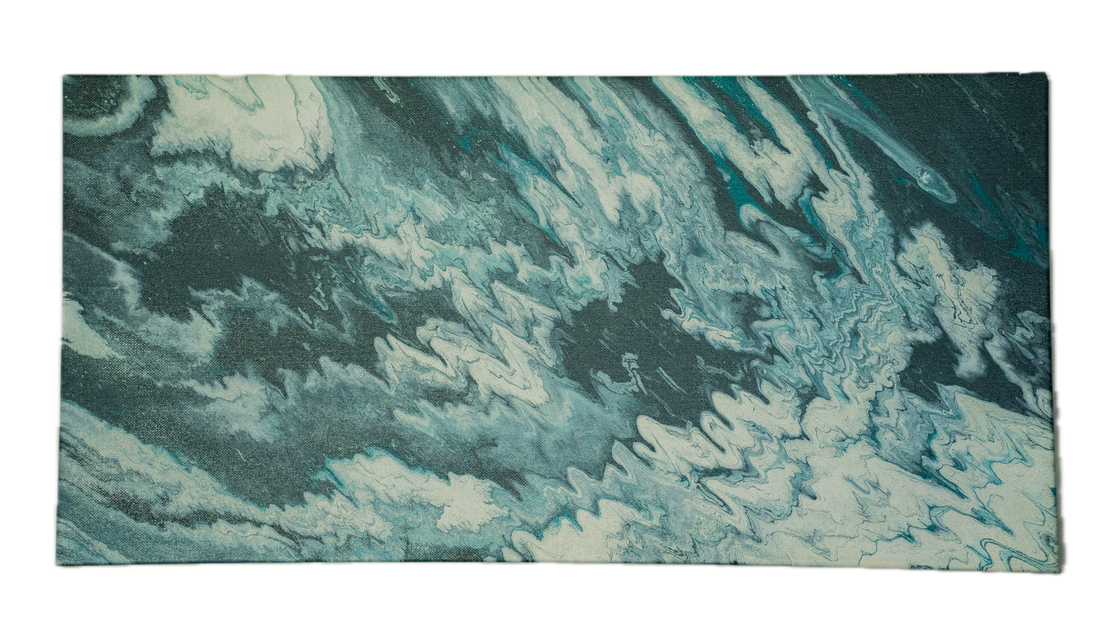 Shadow Current: Handmade Acrylic Artwork  Canvas: 24”x12”