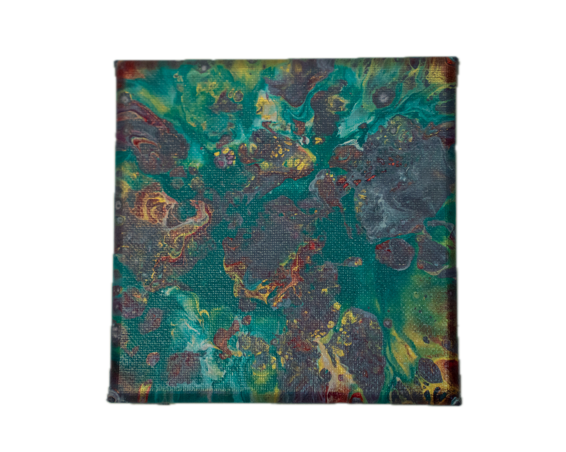 Silent Nightfall: Handmade Acrylic Artwork  Canvas: 5”x5”