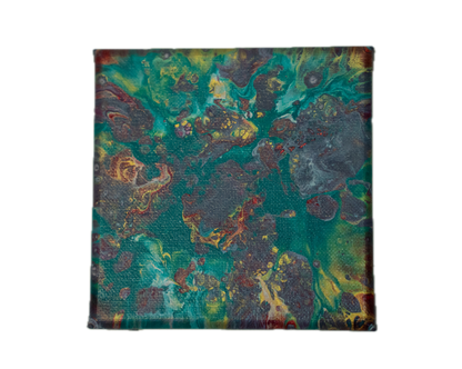 Silent Nightfall: Handmade Acrylic Artwork  Canvas: 5”x5”