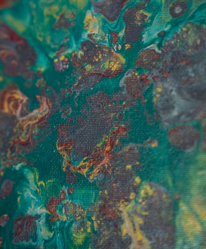 Silent Nightfall: Handmade Acrylic Artwork  Canvas: 5”x5”