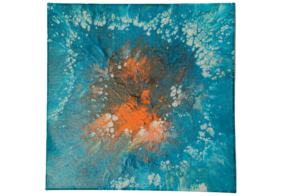 The Deep Dark: Handmade Acrylic Artwork  Canvas: 14”x14”