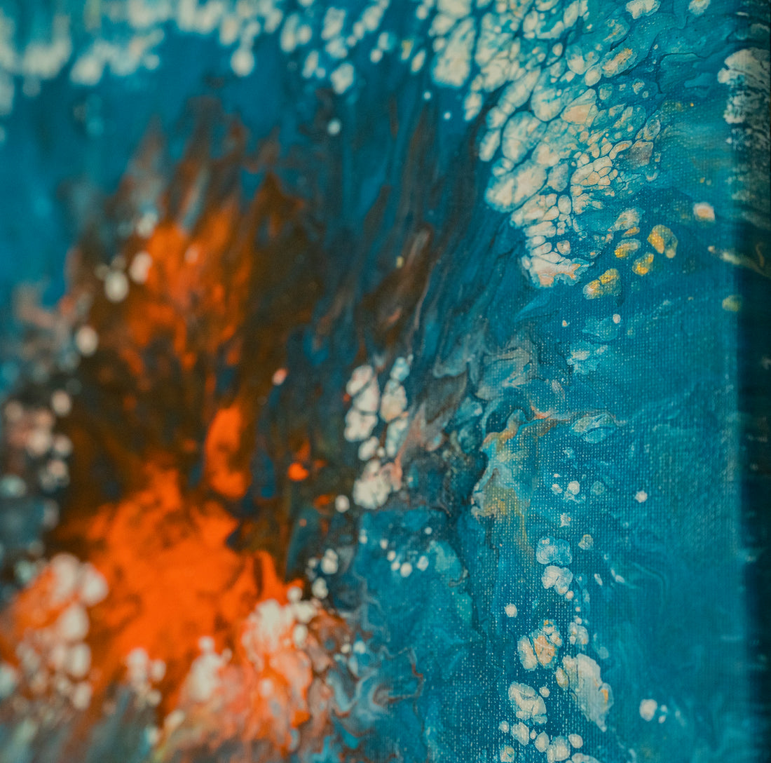 The Deep Dark: Handmade Acrylic Artwork  Canvas: 14”x14”