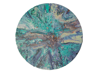 The Sound of the Sea: Handmade Acrylic Artwork  Canvas: 10”x10” Round