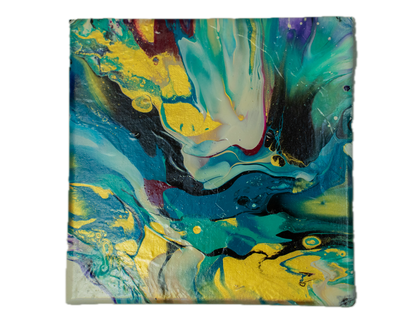 Tidal Whimsy: Handmade Acrylic Artwork  Canvas: 8”x8”