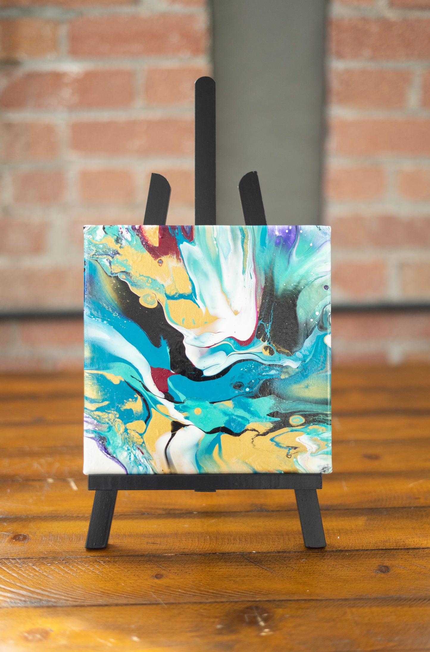 Tidal Whimsy: Hand Made Acrylic Artwork 8” by 8” Canvas