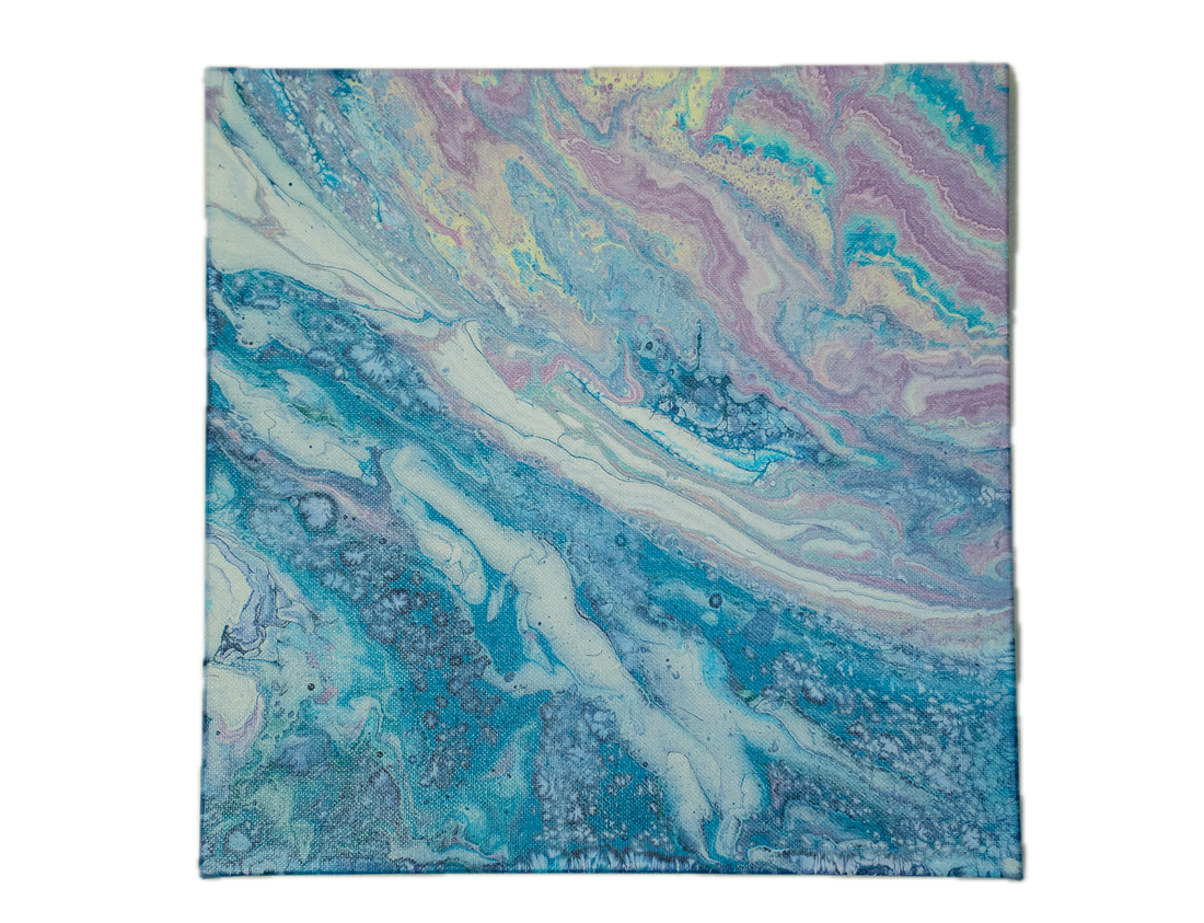Unwritten Maps: Handmade Acrylic Artwork  Canvas: 12”x12”