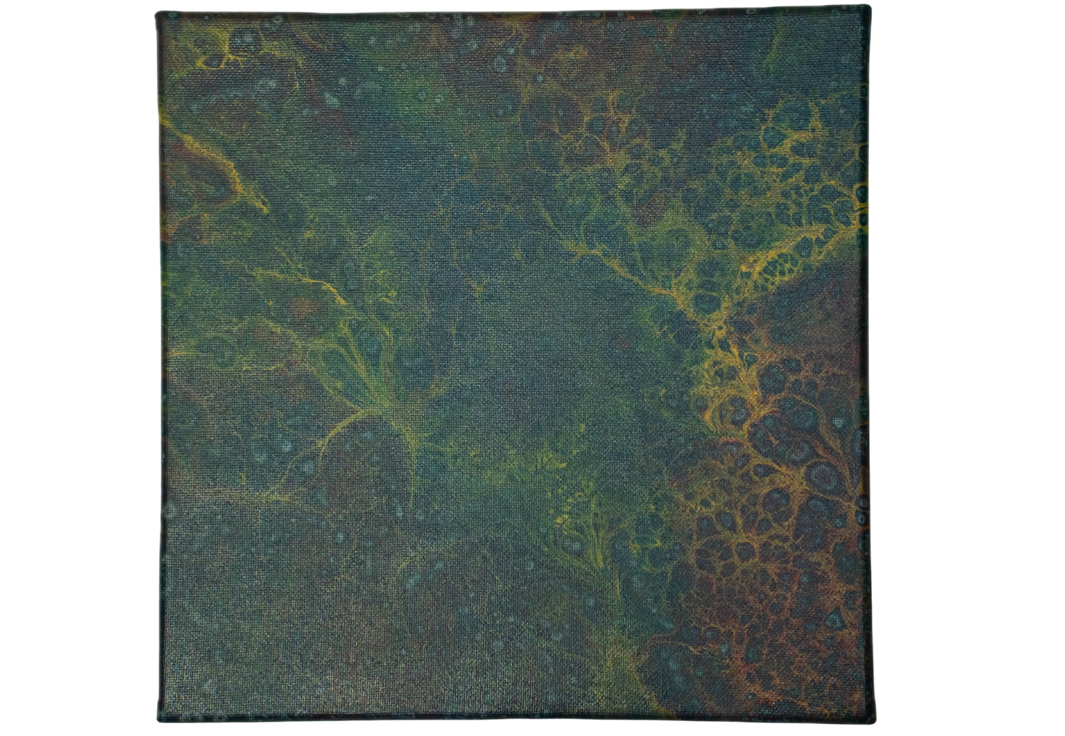 Veiled Grove: Handmade Acrylic Artwork  Canvas: 10”x10”