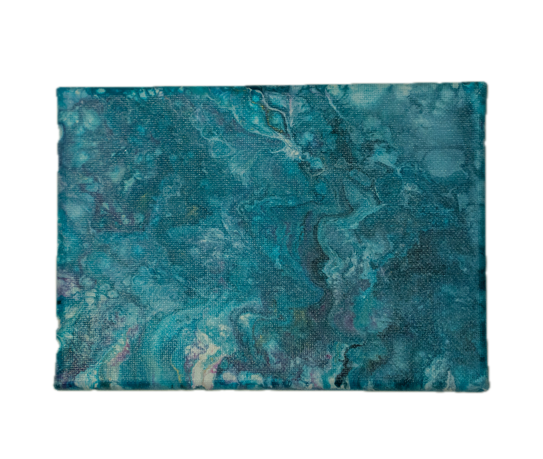 Veil of Storms: Handmade Acrylic Artwork  Canvas 7”x5”