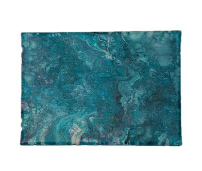 Veil of Storms: Handmade Acrylic Artwork  Canvas 7”x5”