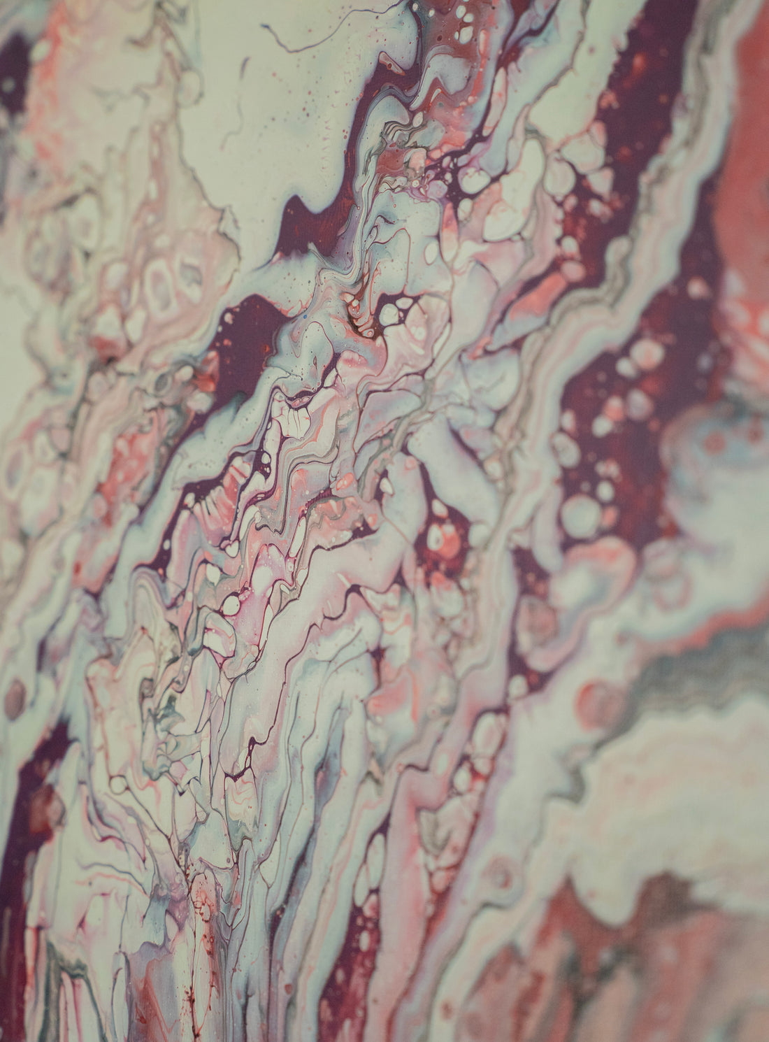 Vein &amp; Vapor: Handmade Acrylic Artwork  Canvas: 16”x12”