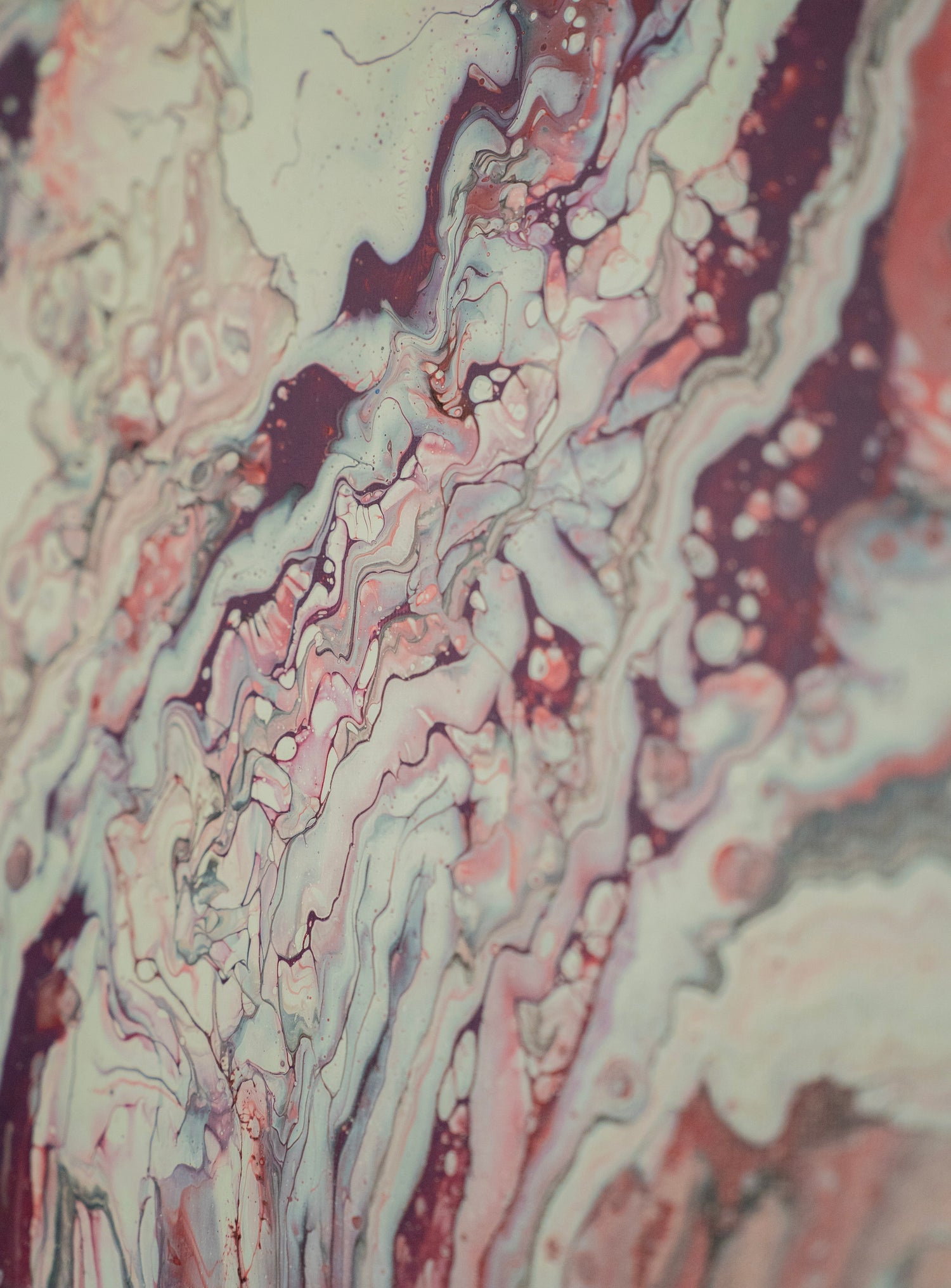 Vein &amp; Vapor: Handmade Acrylic Artwork  Canvas: 16”x12”