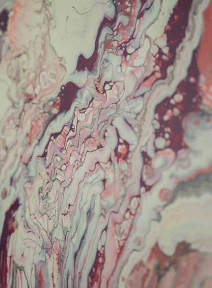 Vein &amp; Vapor: Handmade Acrylic Artwork  Canvas: 16”x12”