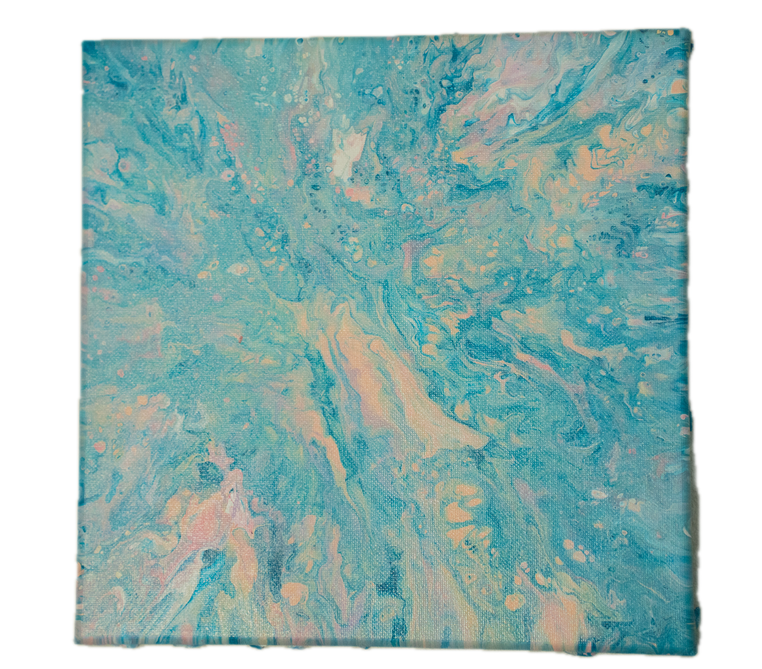 Velvet Flood: Handmade Acrylic Artwork  Canvas: 10”x10”