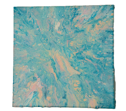 Velvet Flood: Handmade Acrylic Artwork  Canvas: 10”x10”