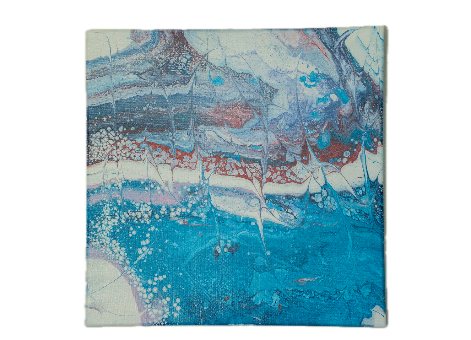 Waves of Becoming: Handmade Acrylic Artwork  Canvas: 14”x14”