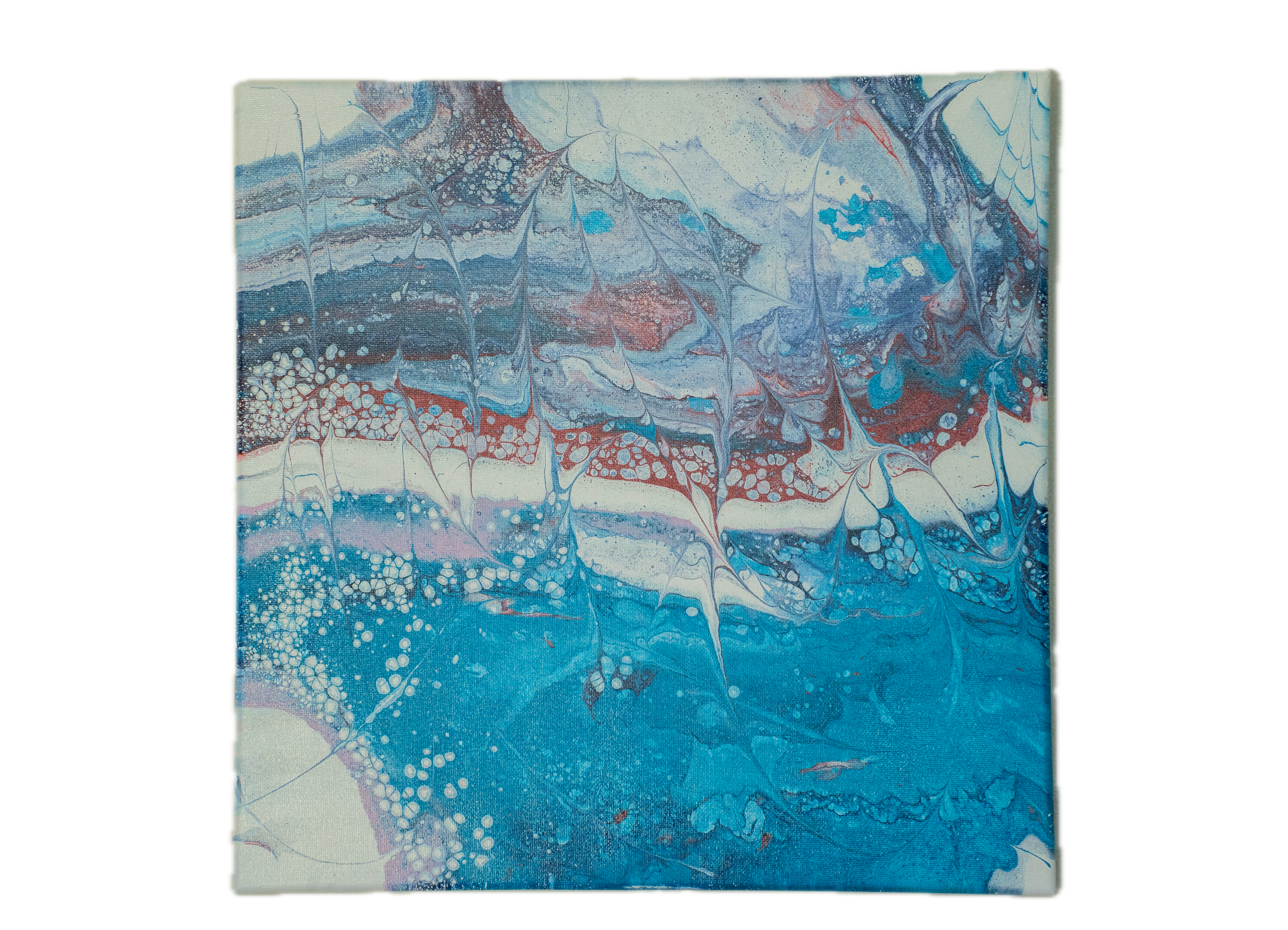 Waves of Becoming: Handmade Acrylic Artwork  Canvas: 14”x14”