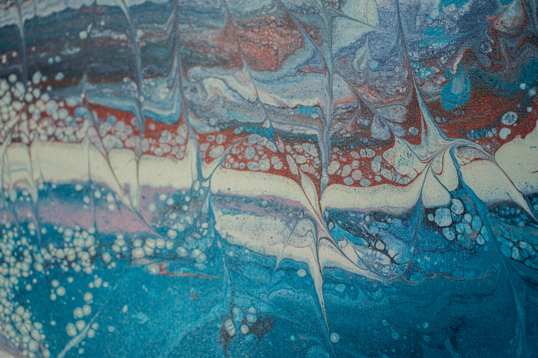 Waves of Becoming: Handmade Acrylic Artwork  Canvas: 14”x14”