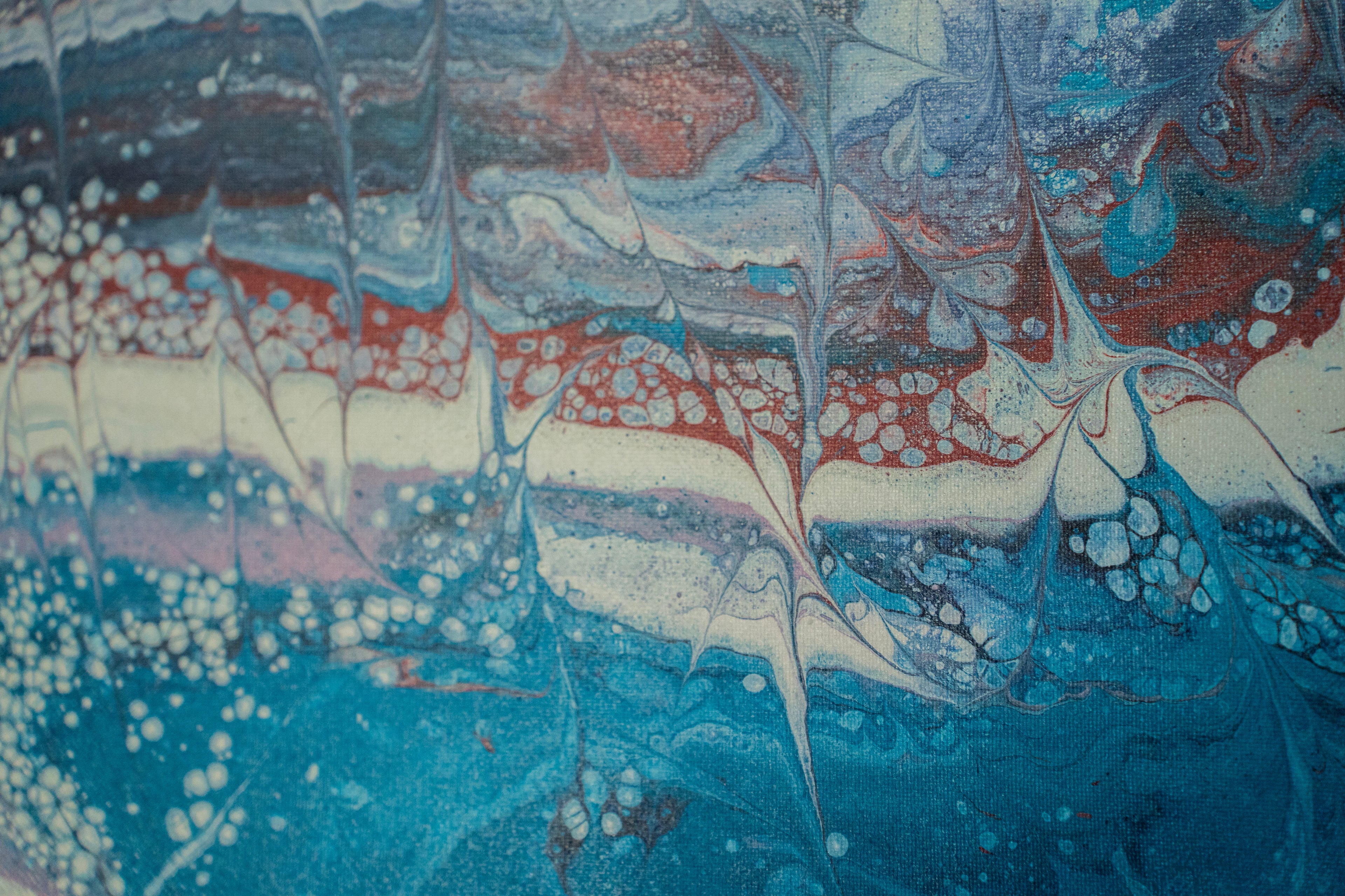 Waves of Becoming: Handmade Acrylic Artwork  Canvas: 14”x14”