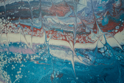 Waves of Becoming: Handmade Acrylic Artwork  Canvas: 14”x14”